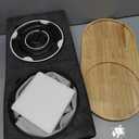 Ceramic Slow Feeder and Water Bowl Set for Medium and Large Dogs, Ceramic Dog Bowls Elevated with Wooden Stand, 2.0 Cups Dog Slow Feeder(30oz) and 70oz Water Bowl Set, Black