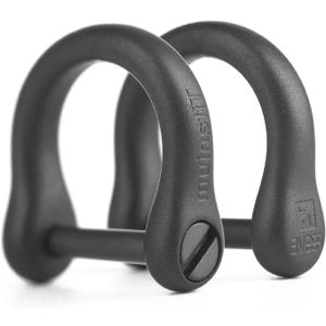 FEGVE Small Titanium Key Ring with Screw Shackle - Car Fob Keychain Heavy Duty Strong Mini Titanium D Rings -1/3 Inch/9mm (Black 2 Pack)