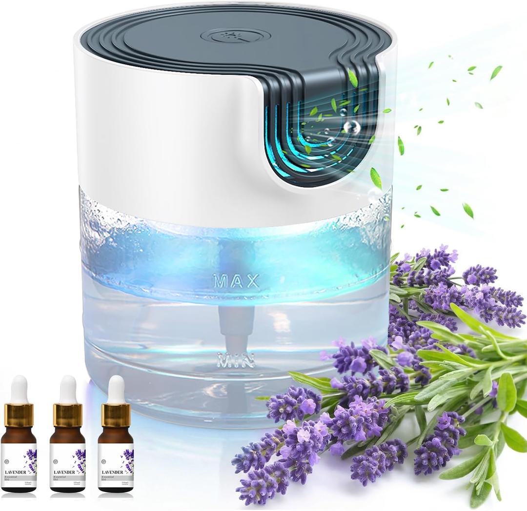 Water Air Purifiers for Home, Air Washer Aroma Diffuser, Air Filter Washer Humidifier, Essential Oils Aroma Fresher With LED Night light for Office, Bedroom, Small Air Cleaner For Smoke and Pets(White)