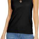 INKOFF Sleeveless Mock Neck Turtleneck Knit Tops Women Dressy Casual Sweater Vest Business Work Tank (3X)