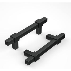 goldenwarm 10 Pack Cabinet Handles Matte Black Cabinet Pulls 3 Inch Hole Center Drawer Pulls Modern Bar Dresser Handles for Bathroom Kitchen Bedroom, Zinc Alloy