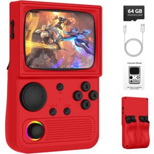 Portable Retro Gaming Console with 64GB (Red)
