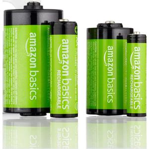 Amazon Basics 24-Pack Rechargeable AAA NiMH High-Capacity Batteries, 850 mAh, 1.2V, Recharge up to 500x Times, Pre-Charged