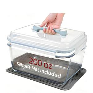 200oz/6000ml/26cup Extra Large Glass Storage Containers with Airtight Lid - Borosilicate Large Glass Food Storage for Rotisserie Chicken, Turkey - XL Big Glass Soup Bowls Freezer to Oven Safe
