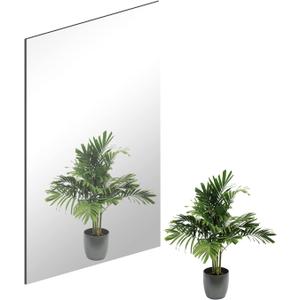 16 x 12'' Glass Wall Mirror Tile Self Adhesive Frameless High Clear Mirror Sheet Wall Decor for Bedroom, Living Room, Bathroom, Home Gym, Hallway, Door etc (1pcs)