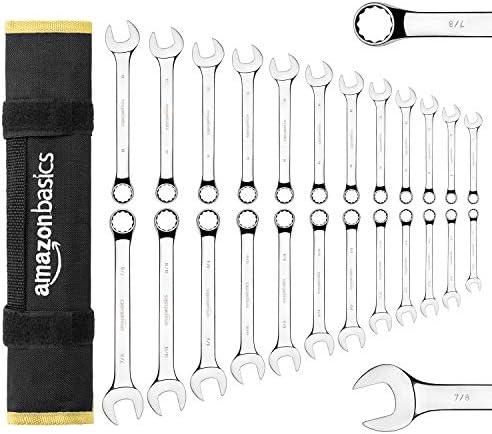 Amazon Basics Combination Metric and SAE Wrench Sets, Set of 24