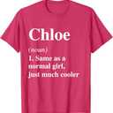 Chloe Definition Name Cool Funny Personalized Birthday T-Shirt, Red Heather, M