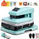 VEVOR Auto Heat Press Machine, 15 x 15 inch, T-Shirt Press Machine with Auto Release and Adjustable Pressure, Digital Display, Rapid Heating, for Sublimation, Vinyl, Heat Transfer Projects, Green