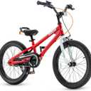RoyalBaby Freestyle 7 Kids Bike 18 Inch Wheel Dual Handbrakes Bicycle Beginners Boys Girls Ages 5-8 Years, Kickstand and Water Bottle Included, Red