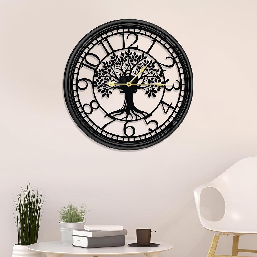 Big Wall Clock - Wall Clocks for Living Room Decor, Quiet and No Ticking Suitable for Wall Decor, Living Room Decoration, Kitchen Decoration, 16in