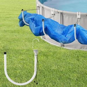 Pool Solar Cover Holder for Above Ground Pool 5 PCS, Easy to Use & All-in-One Solar Cover Holder, No Drilling Required, Keep Solar Blankets Off The Ground Solar Cover Storage Hooks, 21.6" X 18.5"