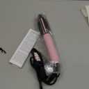 Farery Mini Thermal Brush 3 Temperature Adjustable, 3/4 Inch Travel Curling Iron for Short Hair, Heated Round Brush for Touch ups and Small Curls, Travel Size Curling Wand, Dual Voltage, Pink