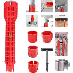 Tap Spanner Tool, 12-in-1 Multi-Functional Faucet Wrench, Comfortable Grip, Anti-Slip, for Sink, Bathroom & Kitchen Plumbing, Faucet Installation, Plumbing Repair Kita