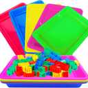 10 Pack Activity Plastic Art Trays,14 * 10 Inch Art Trays for Arts and Crafts, Multicolor Plastic Art Trays for DIY Projects, Beads, Painting, Jewelry