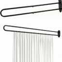Zonon 6.56ft U Shape Room Divider Rod, Wall Mounted Privacy Partition Rod
