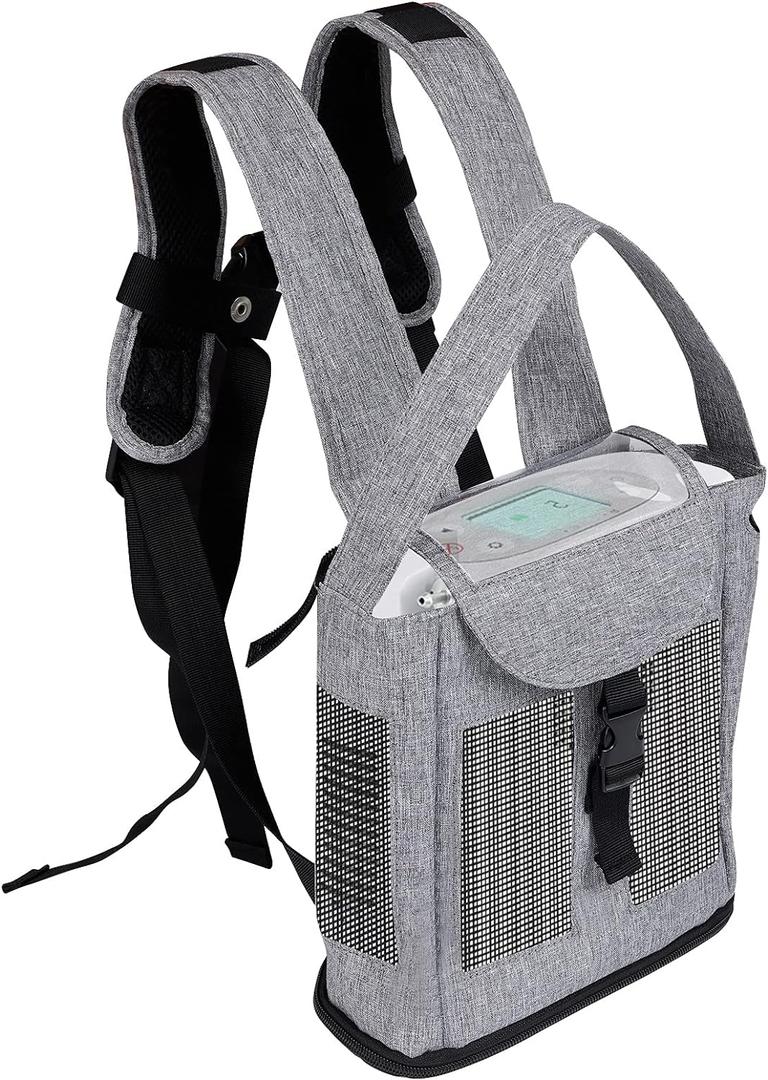 Yxmeiguo Lightweight Portable Oxygen Concentrator Backpack for G3 Unit, Breathable & Comfortable POC Carrying Bag with Mesh Panels, Water Resistant Oxygen Backpack (GRAY)