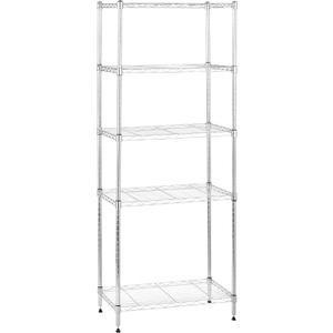 Amazon Basics 5-Shelf Adjustable Storage Shelving Unit for Garage, Steel Wire Rack, 200 Pound Loading Capacity per Shelf, 23.2" x 13.4" x 60", Chrome Finish