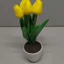LIT 5-Tulip LED Flower Pot  Artificial Yellow Tulips with Soft LED Glow, Battery Operated (2 AA, Not Included). A Maintenance-Free Floral Accent for Home, Office, and Special Occasions