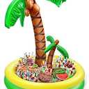 TURNMEON Palm Tree Cooler with 2 Trunks, 170+ Cans Super Large Capacity & Quick-Drain Inflatable Bar for Tropical Luau Decor/ Beach/ Pool Party Decoration Supplies