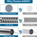 AIZESI Silver Tension Rods, 24-46 Inch, 2 Pack, Stainless Steel, Tension Mounted, Window Treatment