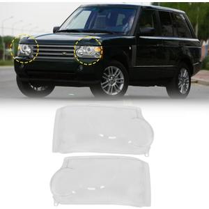 FZJDSD Left and Right Headlight Lens Cover Lampshade Compatible with Land Rover Range Rover 2006 2007 2008 2009 (Not Sport one) (Passenger and Driver Side)