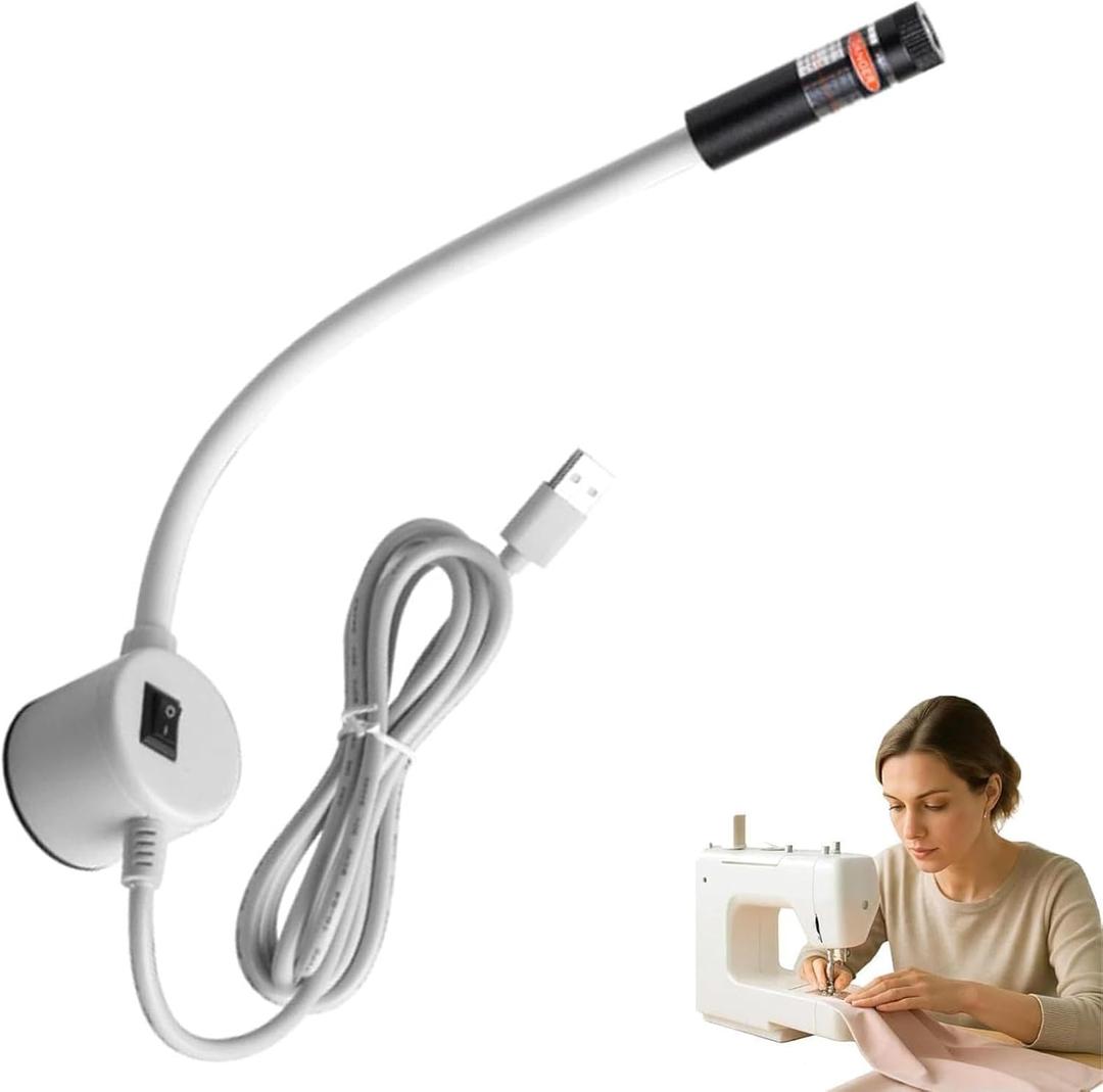 Magnetic Positioning Quilting Light for Sewing Machine, Sewing Red Guide for Straight Stitching, Quilting Red Light with Crosshair, Adjustable Hands-Free Precision Sewing and Quilting Aid Tool