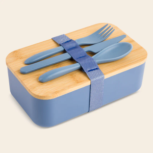 Healifty 1pc Portable Salad Bowl Lid Snack Box Tableware Lightweight Lunch Container for Blue