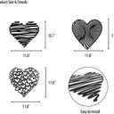 YATEASLU Set of 3 Heart Metal Wall Decor Heart Designs for Bedroom, Living Room 11.8 x 11.8 Inches