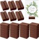 Roowest 25 Pcs Wood Place Card Holder 2 Inch Rustic Table Number Holders Stands Wooden Sign stand Photo Card Display for Wedding Party Birthday Retail Shop Office Pictures Menu Decorations