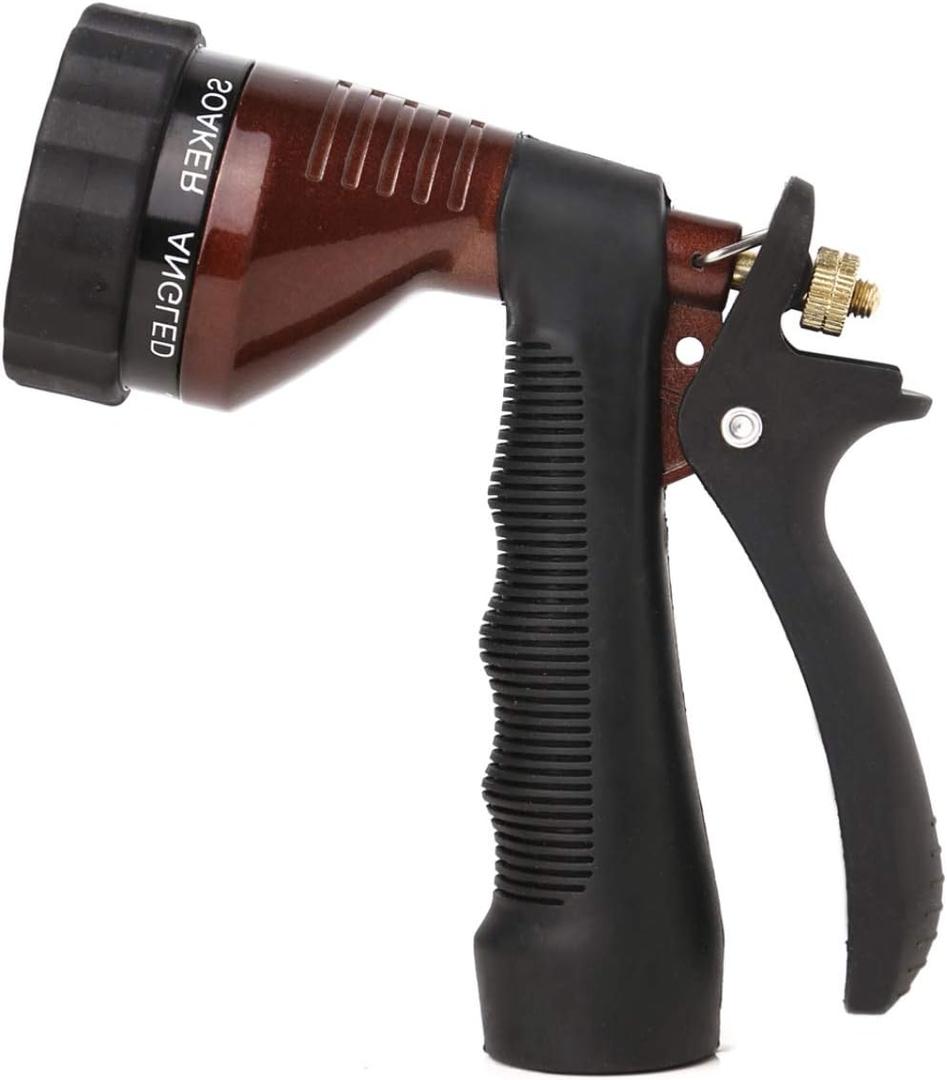 GREEN MOUNT Water Hose Nozzle Spray Nozzle, Metal Garden Hose Nozzle with Adjustable Spray Patterns, Perfect for Watering Plants, Washing Cars (Bronze)
