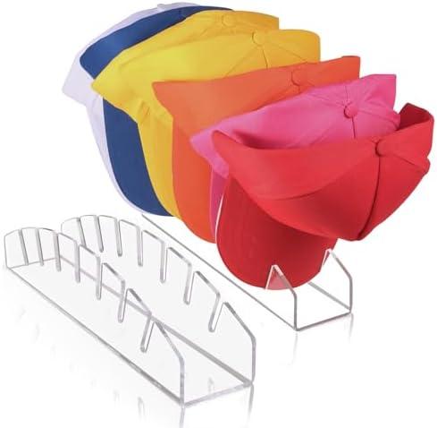 2 Pack Clear Hat Organizer for Baseball Caps, Acrylic Hat Stands for Display, Hat Organizer Closet