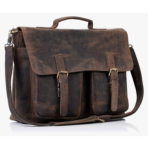 KomalC 16 Inch Leather briefcase Laptop Messenger Bags for Men and Women Best Office Satchel Bag