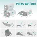 Hansleep Bed Wedge Pillow Set for After Surgery 6PCS, Post Surgery Pillow for Sleep Apnea and Acid Reflux Relief, Adjustable Reading Pillows Back Support with Memory Foam, White, 23"