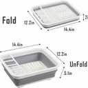 Collapsible Dish Drying Rack, Foldable Dinnerware Drainer Organizer for Storage Kitchen Counter RV Accessories Portable Rack Holders for Dishes Plates and Cups Camping Travelling Space Saver Essential