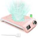 Kredioo Nail Dust Collector Rechargeable Professional 10 Speeds Nail Tech Must Haves Christmas Gift, Reusable Filter, Large Vacuum Area, Quiet Turbo Fan, Cordless Portable, Pink