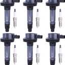 ApplianPar Ignition Coil and Spark Plug for Ford F150 2011-17, Edge 2007-19, Explorer Mustang 2011-19, Taurus 2008-2019, Transit 2015-2019,for Lincoln MKS 2009-2016 for Mazda CX-9 2007-2015 3.5 3.7 V6