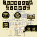 2025 Graduation Party Supplies 171 Pcs Graduation Party Dinnerware Set Disposable Paper Plates Napkins Cups Tablecloth Banner for Congrats Grad Party Decorations, Serve 24