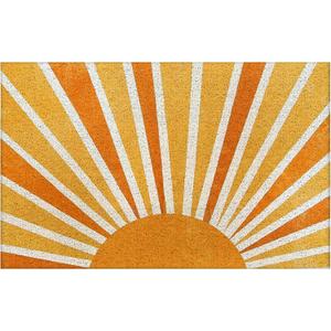 Boho Door Mats Doormat Outdoor Indoor Entrance - Retro Sun Front Door Mat, Boho Welcome Mat, Indoor Door Mats for Entryway, 17x30 (Orange)