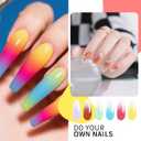 2 x finger secret 7 Colors Ombre Pat Gel Nail Polish Set, ombre pigment palette for nail, Gradient Painting Gel with 100Pcs Nail Sponges for Nail Art DIY can be Painted in Salon or Home Use