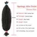 Afro Kinkys Bulk Human Hair 3 Packs 16 Inch Kinky Curly Human Braiding Hair Bulk for Twist Dreadlocks Extensions Marley Twist Braiding Hair(1B, 16 Inch 3 PACKS)