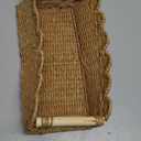 Upgraded Paper Rope Scalloped Edge Toilet Paper Storage Basket, Small Living Room, Bedroom Decor Baskets for Over Toilet Storage Shelf, End Table, Shelves and More, with 2 Wooden Handle (Neutral)