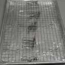 Half Sheet Pans with Rack Set, 18 Inch Commercial Quality Baking Sheet Pan Set, Natural Aluminum Cookie Sheet, Warp Resistant Nonstick Thick Cookie Tray Pans for Baking, Roasting