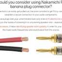 Nakamichi FanLock Excel Series 24k Gold Plated Banana Plug 10 AWG - 18 AWG Gauge Size 4mm for Speakers Amplifier Hi-Fi Stereo Home Theatre Radio Audio Wire Cable Quick Connector, 4 Pcs (2-Pairs)