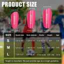 Soccer Shin Guards for Kids Youth, Toddler Shin Pads with Sleeves and Long Soccer Socks for Age 2-12 Boys & Girls Toddler Children Teenagers, Protective Lightweight Soccer Equipment (M, Pink)