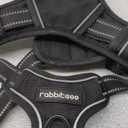 rabbitgoo Dog Harness for Large Dogs, No Pull Pet Vest with 3 Buckles, Adjustable Soft Padded Pet Harness with Easy Control Handle and Reflective Strips, Black, L