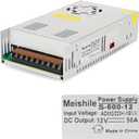 12V 50A 600W DC Switching Power supply Adapter PSU AC-DC 12Volt Industrial Transformer Converter 0-40/25amps LED drive Light Lamp Meter Electric Printer Semiconductor Motor Pump Fan Cool SMPS 110V/220
