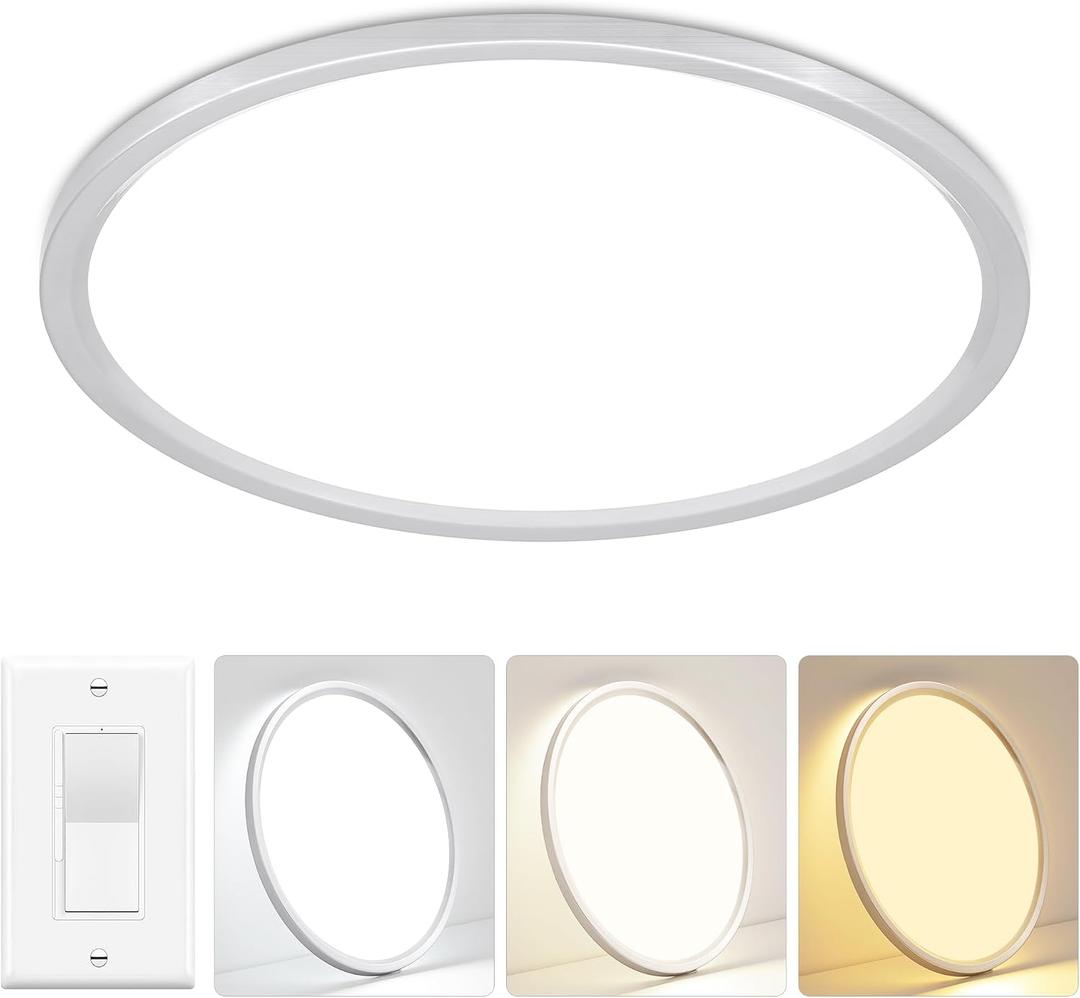 20 inch Large Dimmable Led Flush Mount Ceiling Light Fixture Brushed Nickel