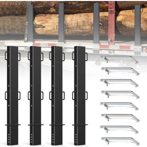 30" Heavy Duty Adjustable C Channel Pipe Stakes 4 Pack for Flatbed Trailer