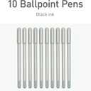 Pentonic Ballpoint Pens, 10 Count, Frosted Pale Gray Barrel with Black Ink, 0.7 mm Fine Point, Smooth Writing For Journaling & Note Taking (PEN13086) (Grey)