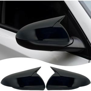 Rear View Mirror Cover, for Hyundai Elantra 2017 2018 2019 2020 - Bright Black Turn Signal Housing Cover Accessories(Without Turn Signal Cutout)